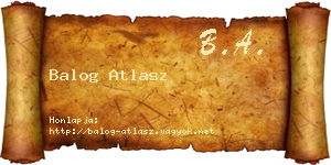 Balog Atlasz névjegykártya