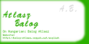 atlasz balog business card